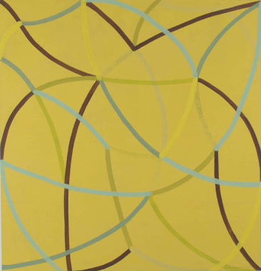 Ronnie Hughes: Yellow ribvault , 2004, acrylic co-polymer on linen, 153 x 147 cm;  courtesy the artist